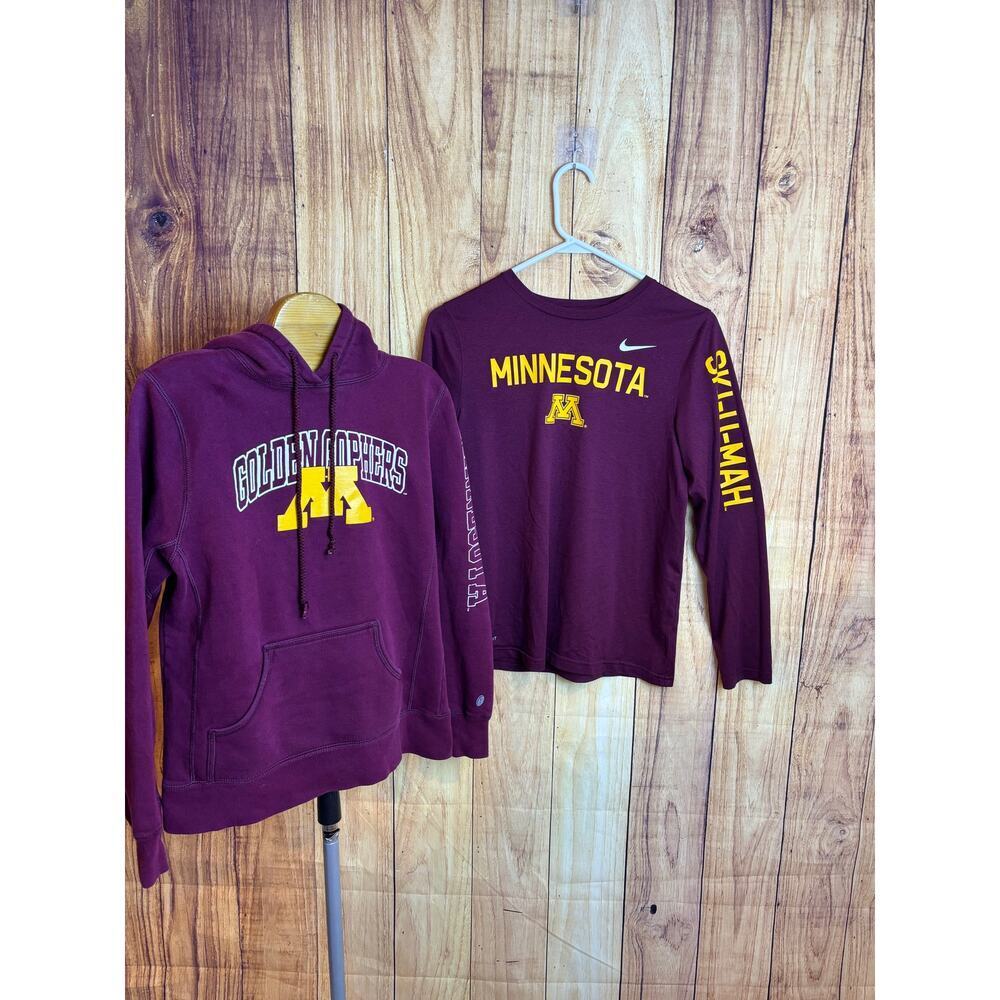 Minnesota Gophers Nike Hood and Long Sleeve Dri Fit Bundle READ DESC